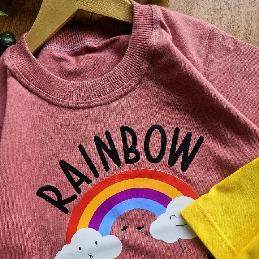 تیشرت تک دخترانه Rainbow