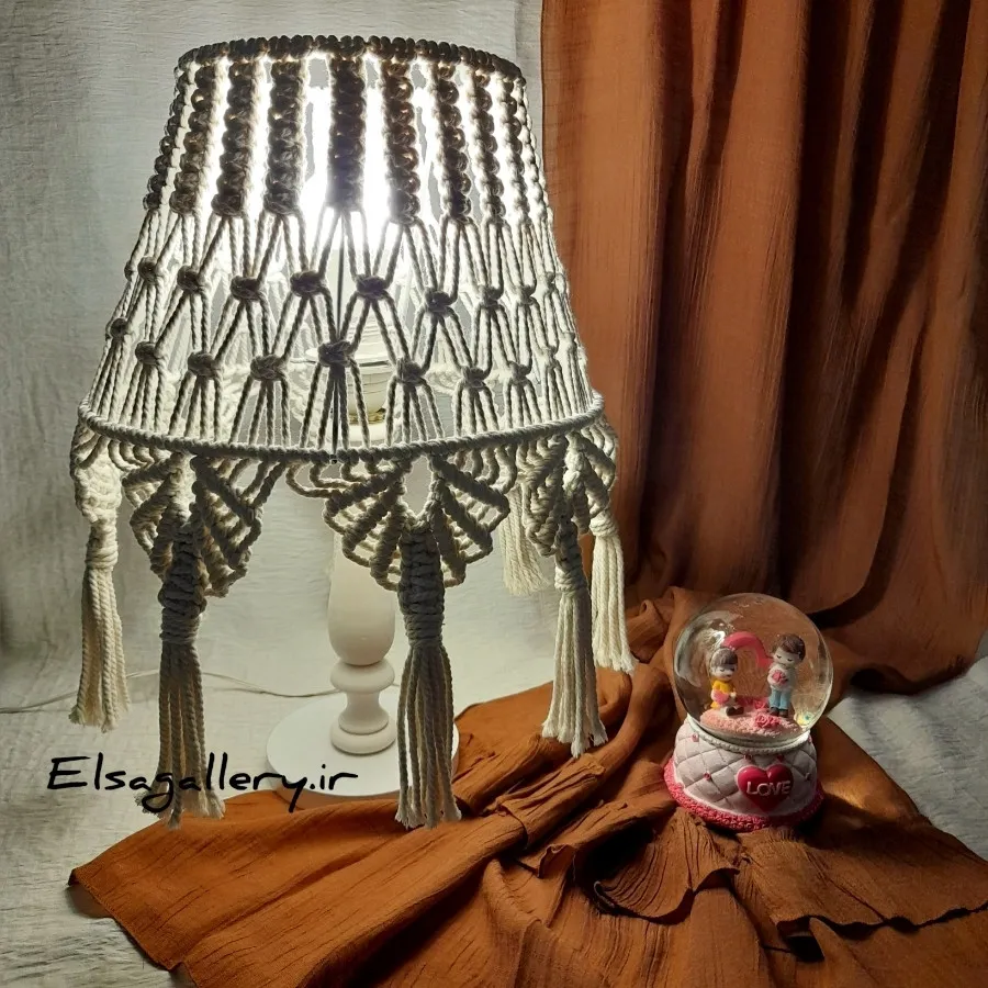 آباژور رومیزی مکرومه