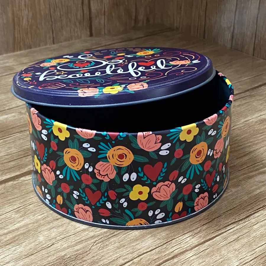 جعبه فلزی گل گلی بزرگ