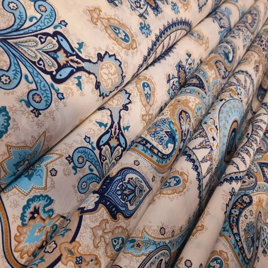 ملحفه طوبی ترمه فیروزه ای