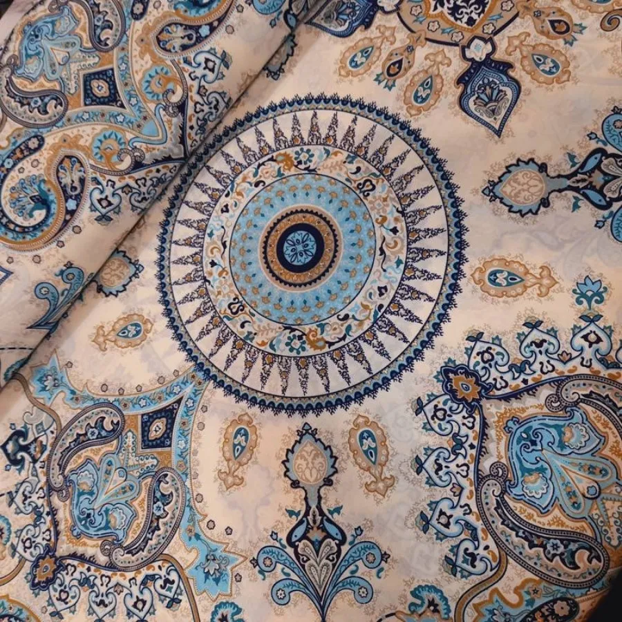 ملحفه طوبی ترمه فیروزه ای