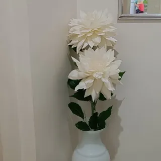 دوشاخه گل مصنوعیسفیدبزرگ