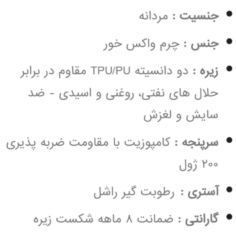 کفش ایمنی کار مردانه