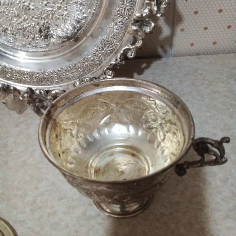 سینی و قندان برنجی