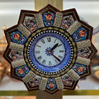 ساعت خاتمکاری گل و مرغ