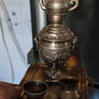ست سماور نقلی مسی قلم دار