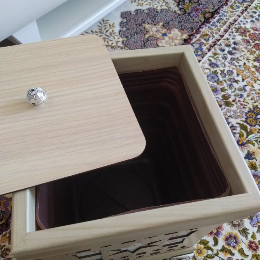 سطل و جا دستمال کاغذی چوب