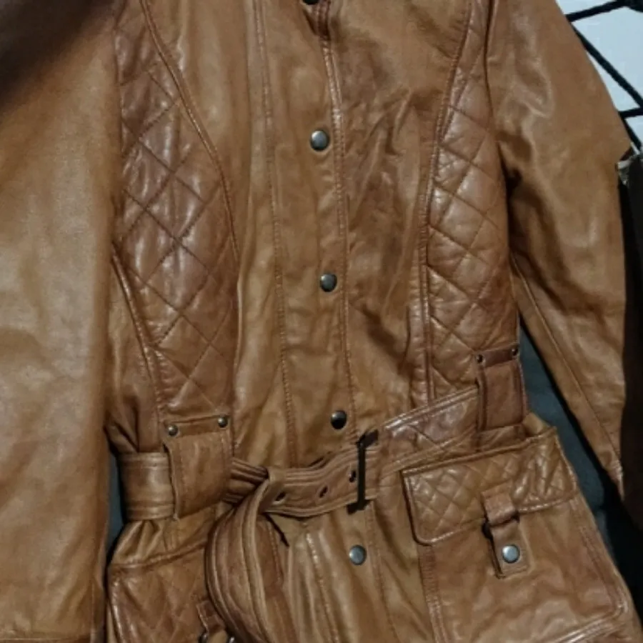 کت چرم عسلی