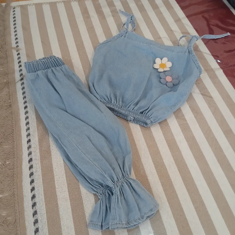 تاپ وشلوار لی دو گل کودک