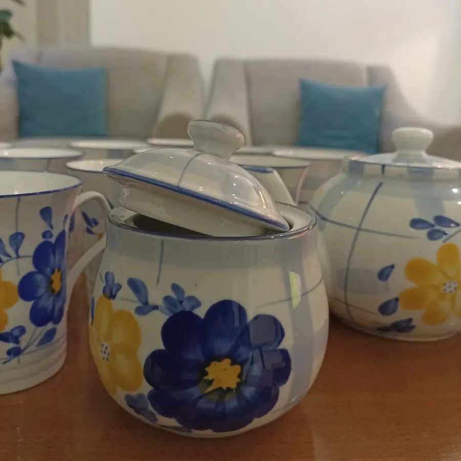 سرویس چای خوری گل پنبه ای
