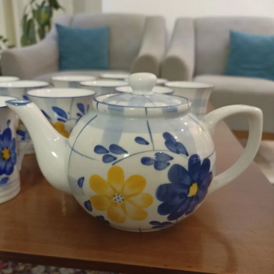 سرویس چای خوری گل پنبه ای