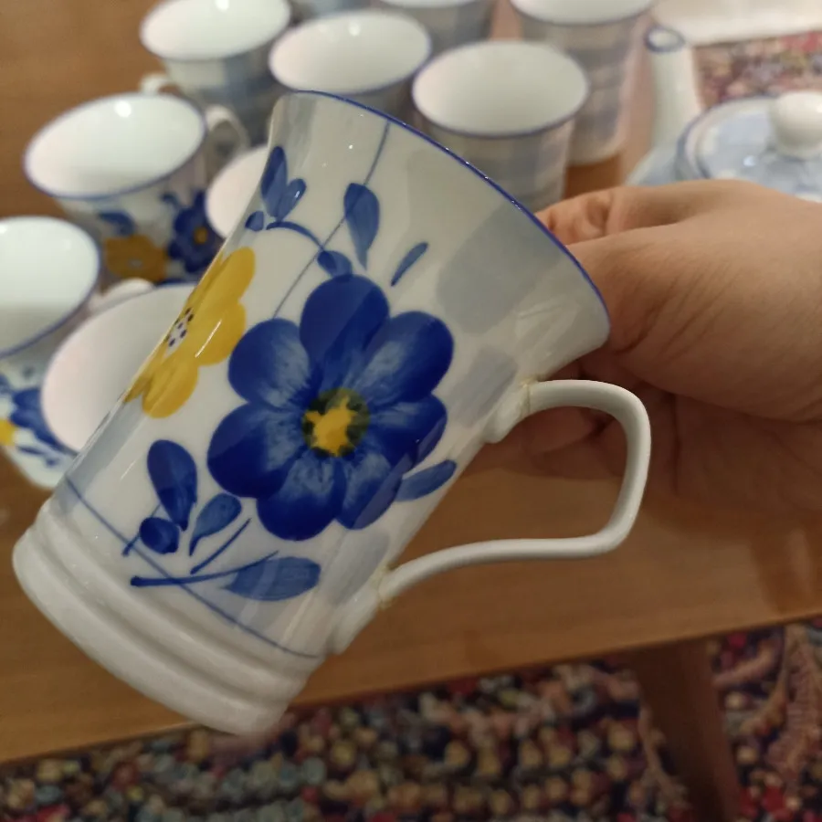 سرویس چای خوری گل پنبه ای