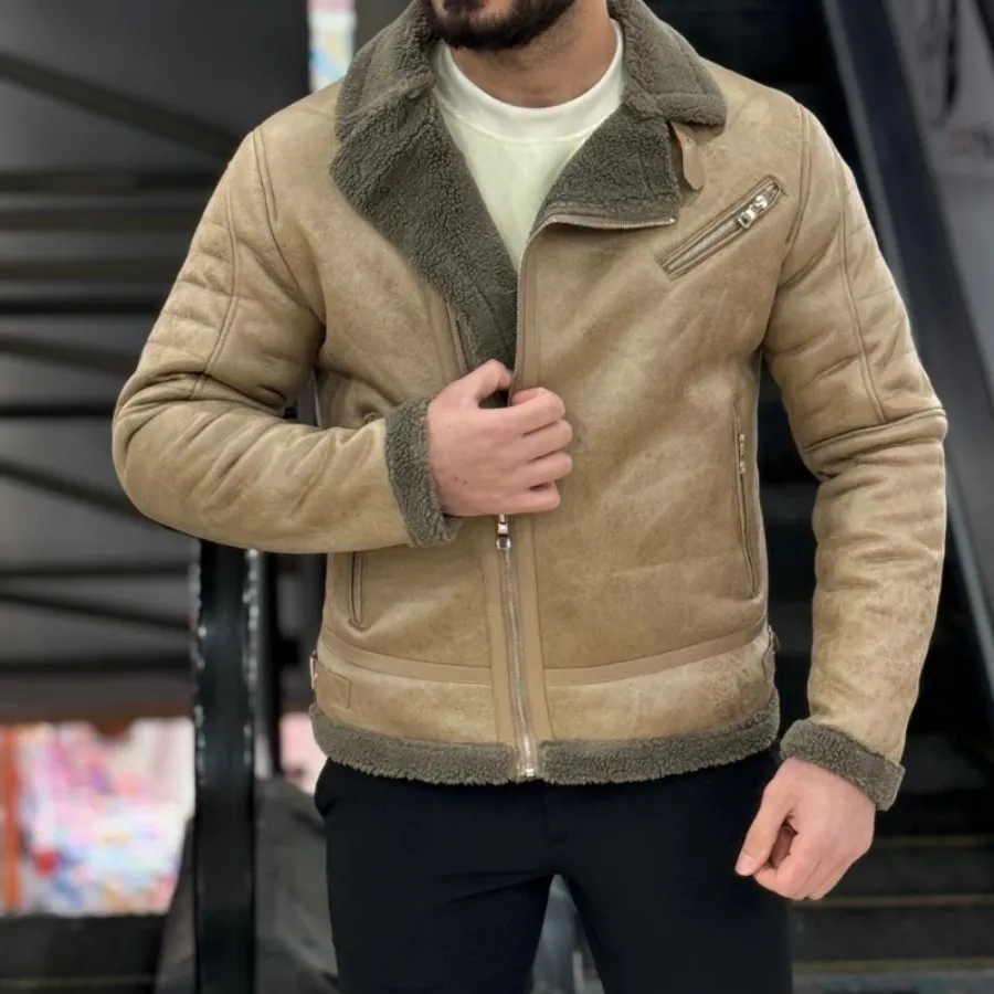 کاپشن با رویه چرم صنعتی