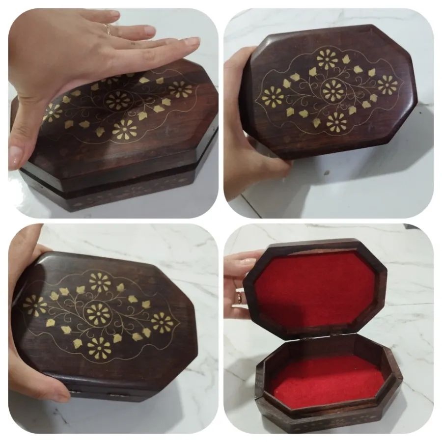 جعبه جواهر برنج کاری اصل