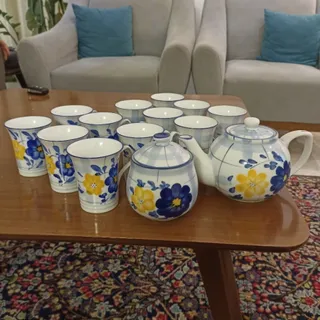 سرویس چای خوری گل پنبه ای