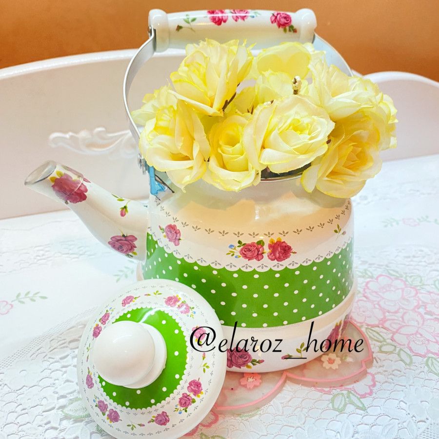 کتری گلدار لعابی
