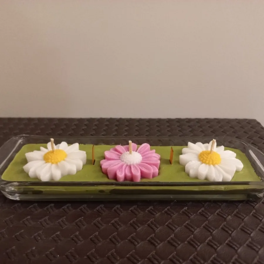 شمع شیشه ای تخت