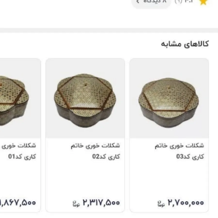شکلات خوری خاتم کاری
