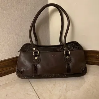 کیف چرم قهوه ای برندپرادا