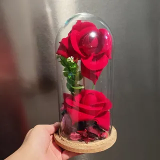 باکس گل رز شیشه ای