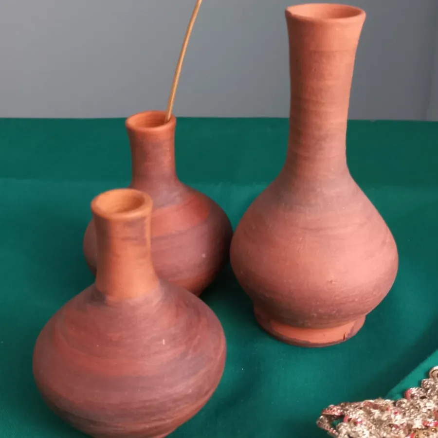 ظروف هفت سین و گلدان سفال