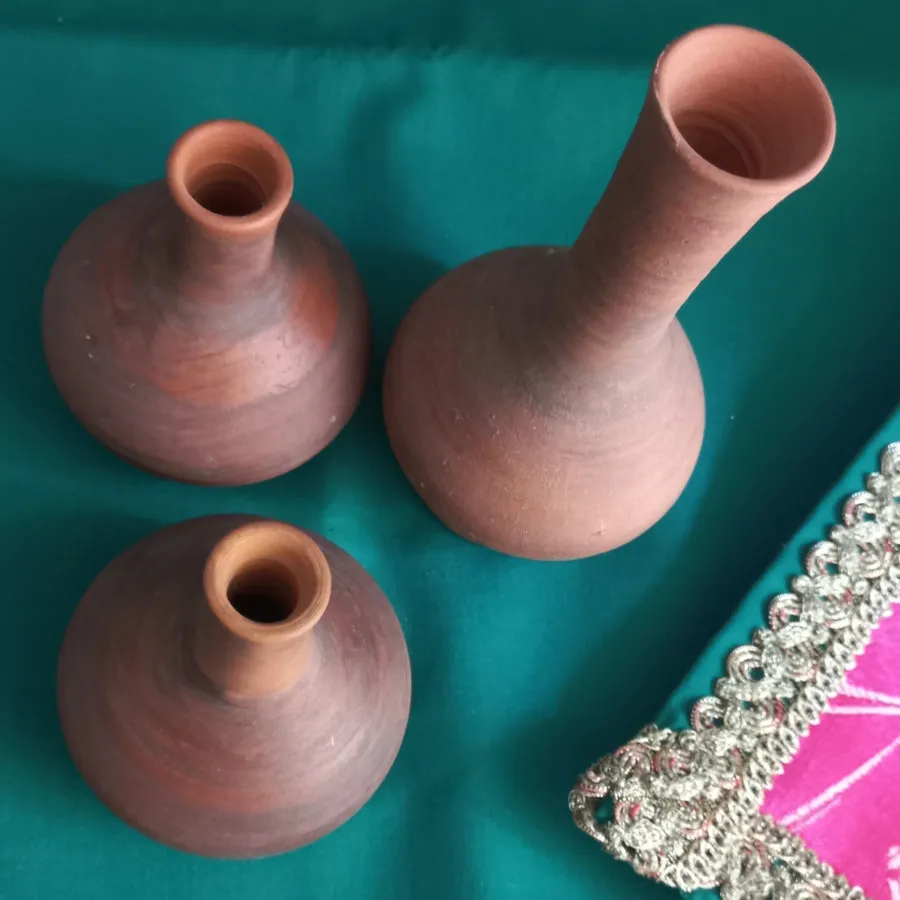 ظروف هفت سین و گلدان سفال