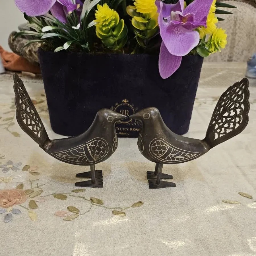 جفت دکوری پرنده فولادی