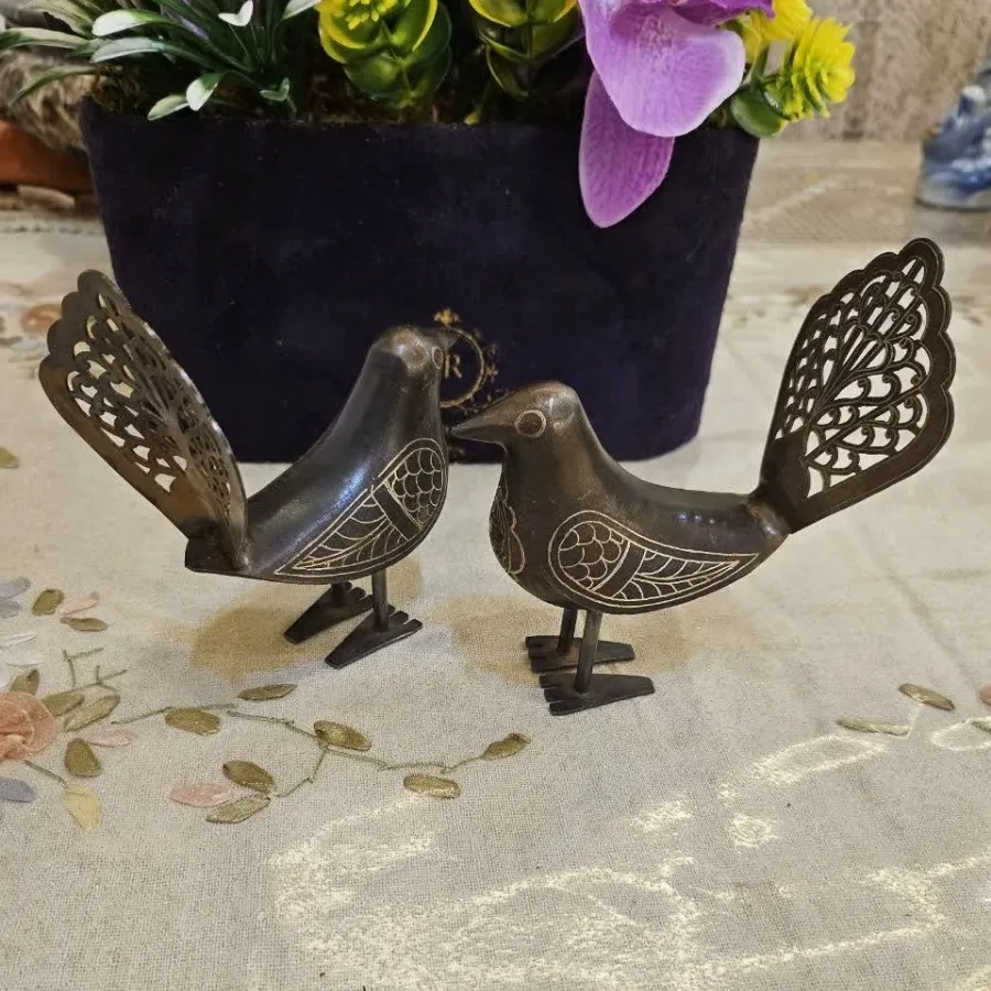 جفت دکوری پرنده فولادی