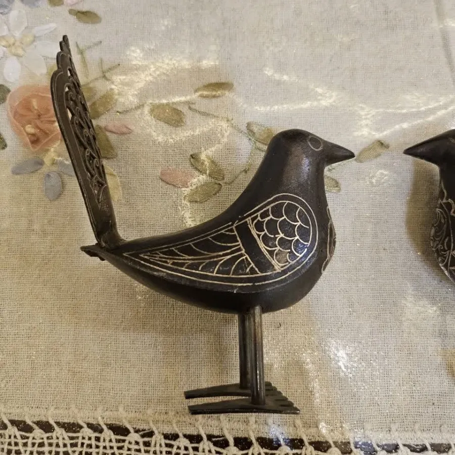 جفت دکوری پرنده فولادی