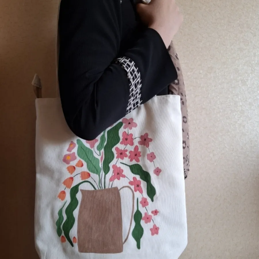 کیف پارچه ای گل های بهاری