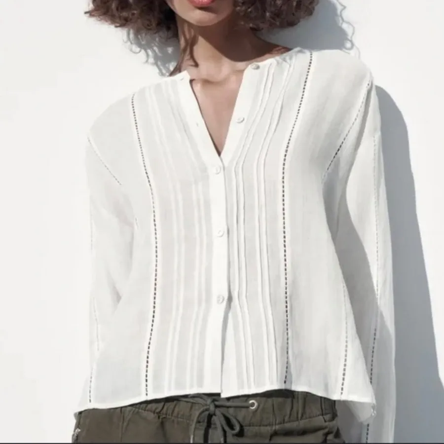شومیز نخی لینن zara