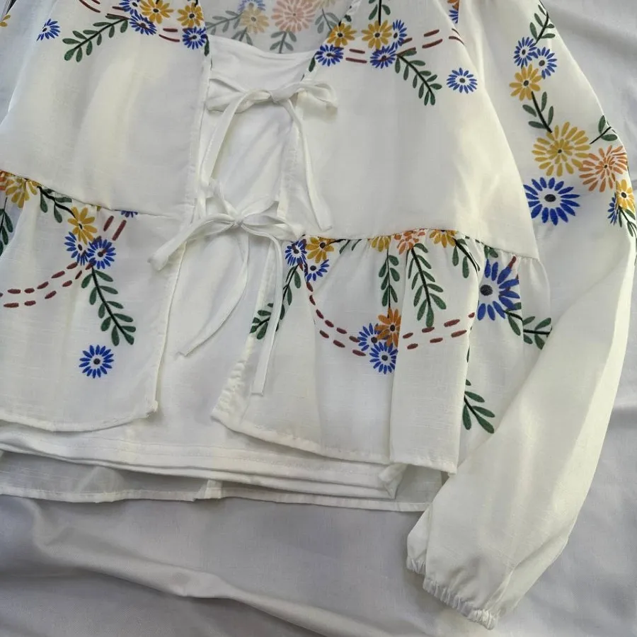 شومیز  دو تیکه گلدوزی