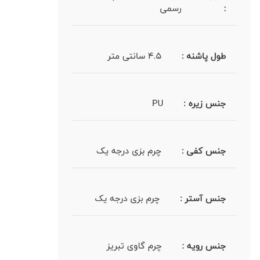 کفش چرم روزمره و اداری