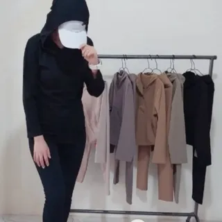 ست کراپ شلوارکلاه دار