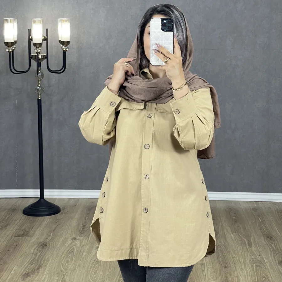 شومیز مانتویی لینن پنبه