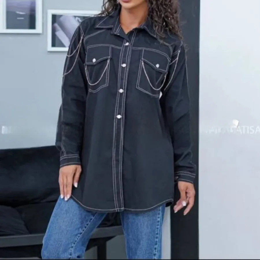 مانتو مشکی زنجیری