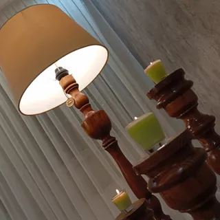 آباژور چوبی و ست جا شمعی