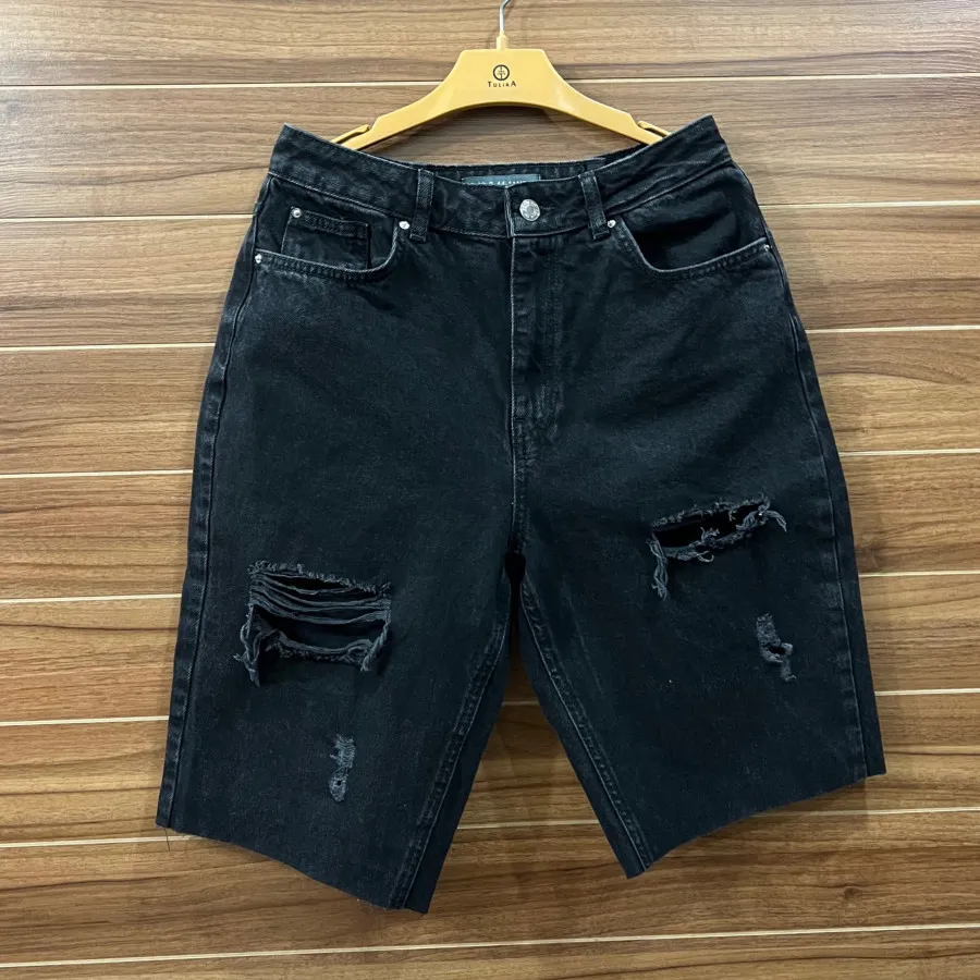 شلوارک جین زاپ دار