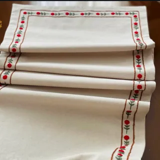 رانر گلدوزی دستی لینن