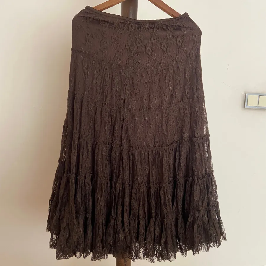 دامن گیپور قهوهای سوخته