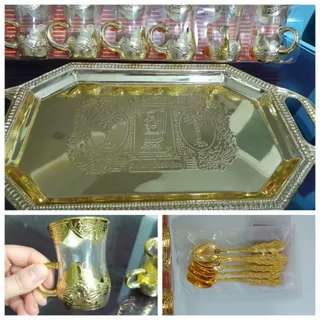 قهوه خوری،سینی،قاشق