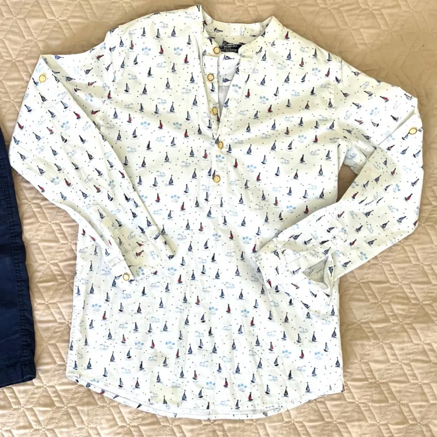 ست پیراهن و شلوارک نخی