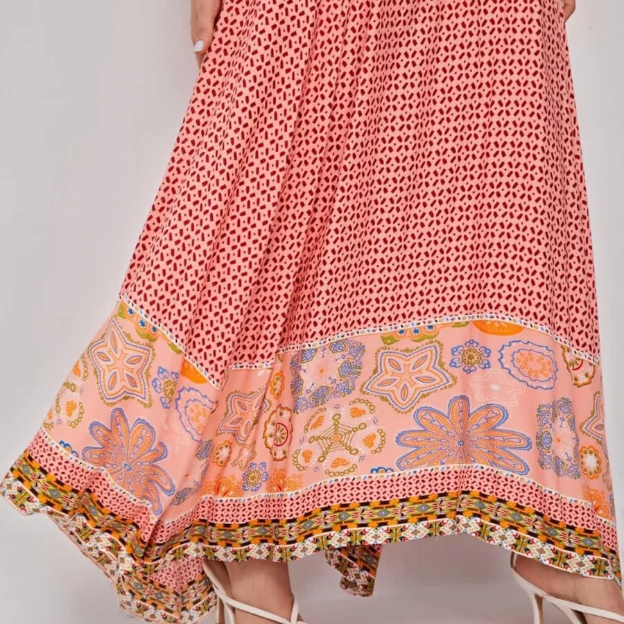 پیراهن نخی ساحلی