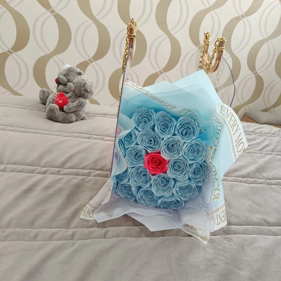 دسته گل جاودان وباکس طلقی