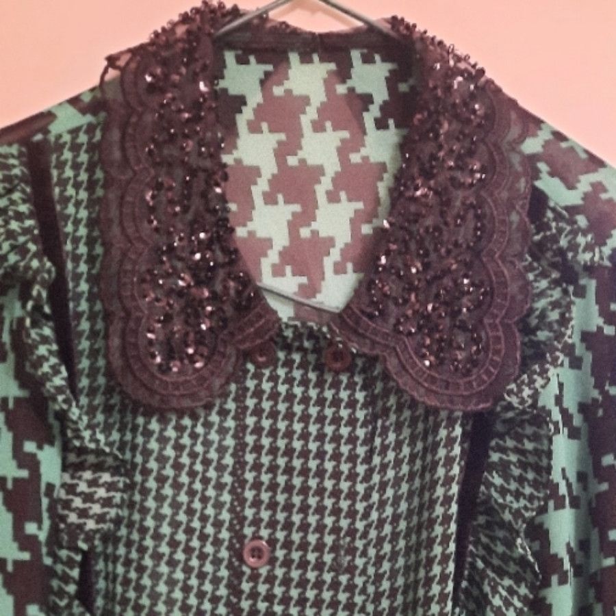 شومیز حریر سبز