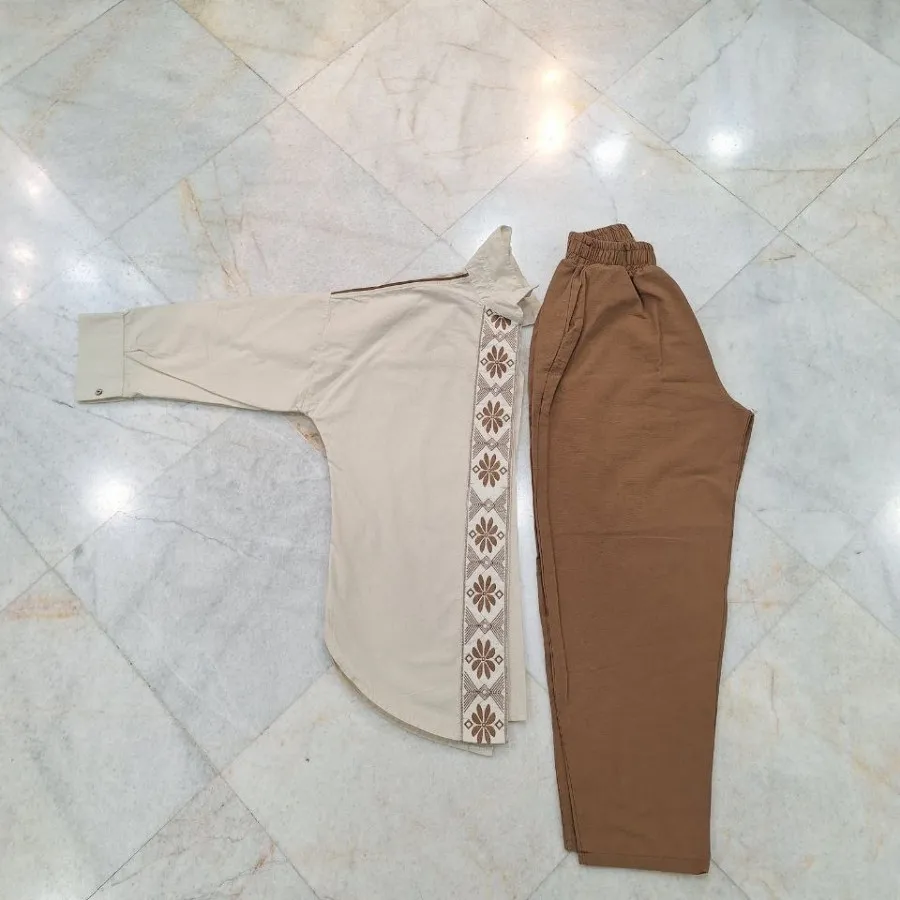 ست شومیز و شلوار گلدوزی