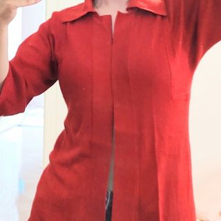 ژاکت بافت لمه قرمز