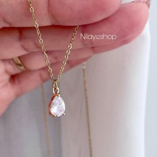 گردنبند تک نگین کپی جواهر