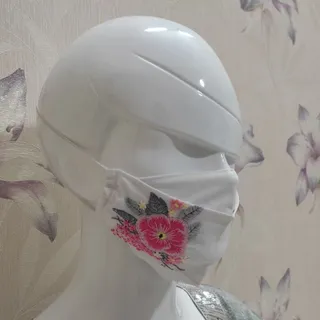 ماسک نخی دولایه گلدوزی