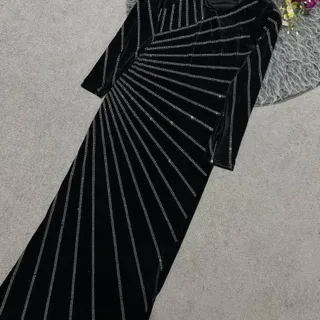 لباس مجلسی مخمل نگین دار